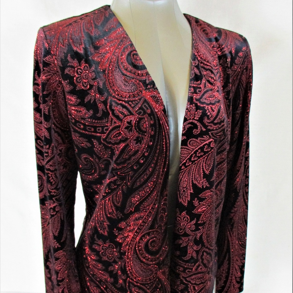 XSCAPE womens Medium VELVET GLITTER jacket (B3)E1